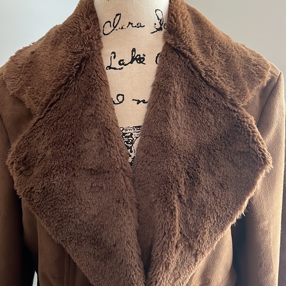 COLDWATER CREEK Faux Suede Faux Fur Lining Coat Jacket - Picture 2 of 8